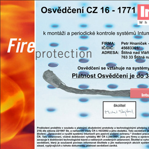 Osvědčení CZ 16 - 1771